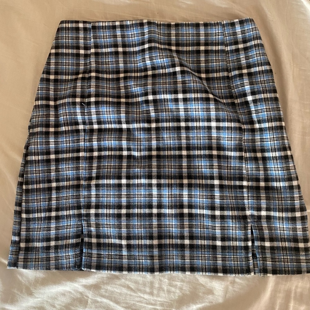 Blue Plaid Skirt